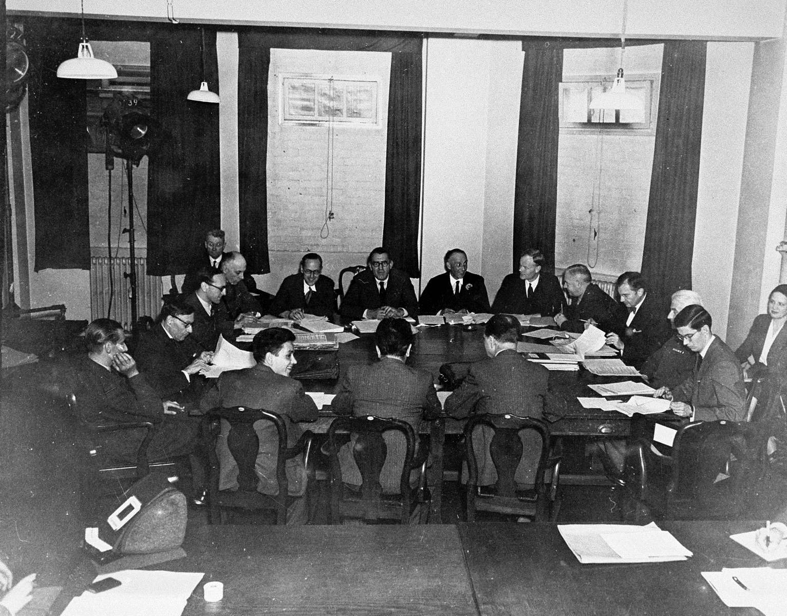 The Executive Committee prepares for the Nuremberg Trials. (Photo credit: Charles Alexander)